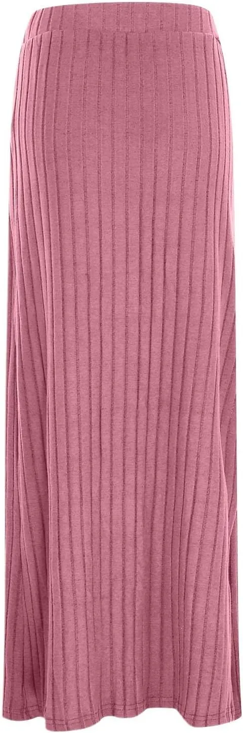 High Waisted Skirts for Women Tummy Control Split Solid Slim Fit Casual Long Skirts for Going Out Vacation Clothes