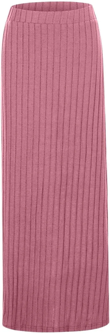 High Waisted Skirts for Women Tummy Control Split Solid Slim Fit Casual Long Skirts for Going Out Vacation Clothes