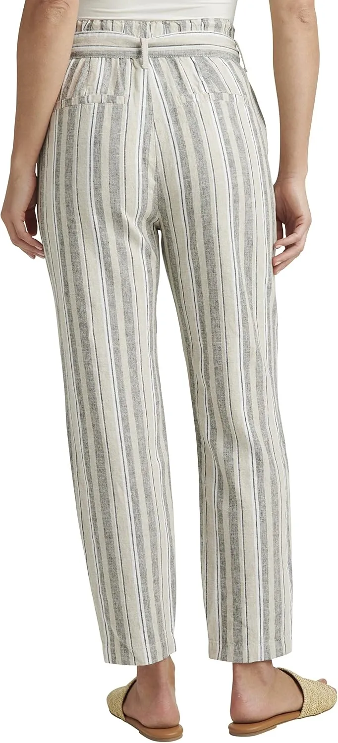 JAG Women's Belted Pleat High Rise Tapered Leg Pant-Legacy