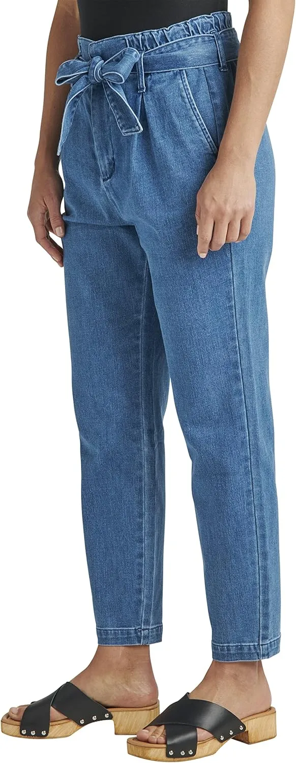 JAG Women's Belted Pleat High Rise Tapered Leg Pant-Legacy