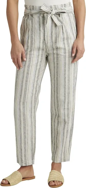 JAG Women's Belted Pleat High Rise Tapered Leg Pant-Legacy