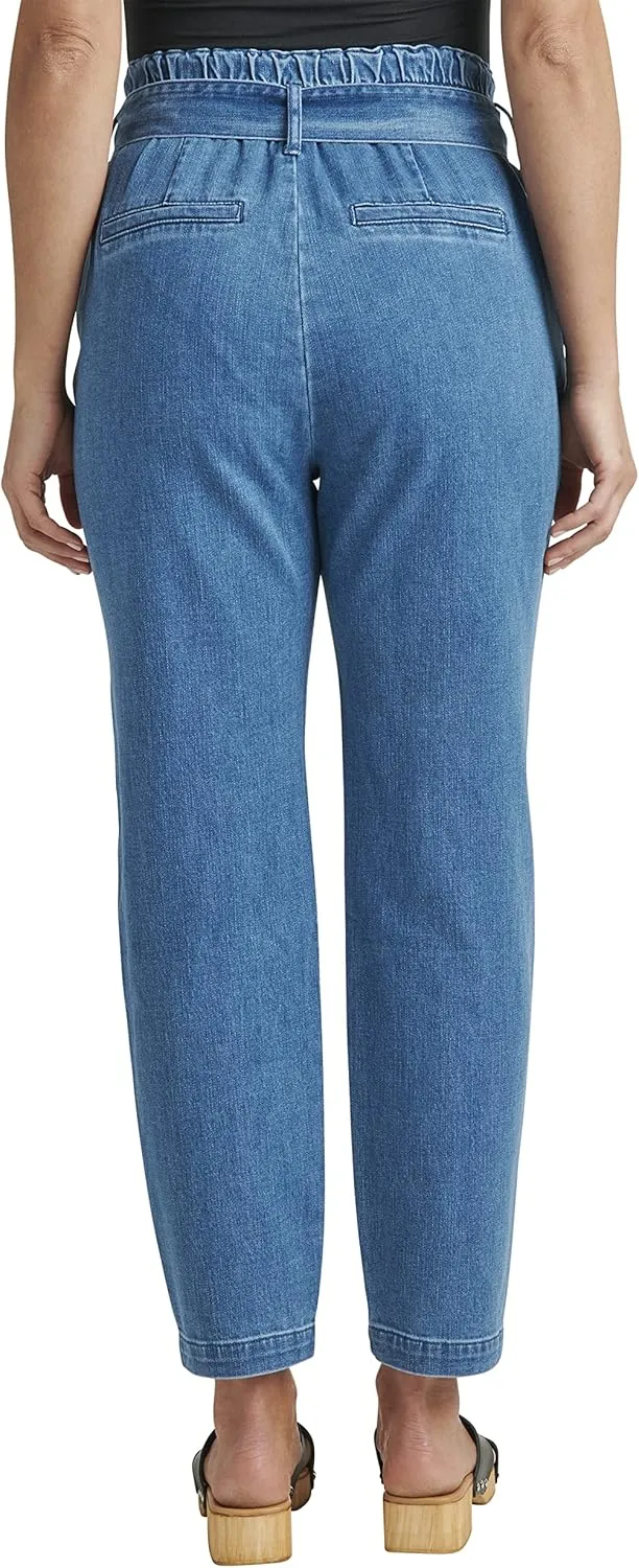 JAG Women's Belted Pleat High Rise Tapered Leg Pant-Legacy