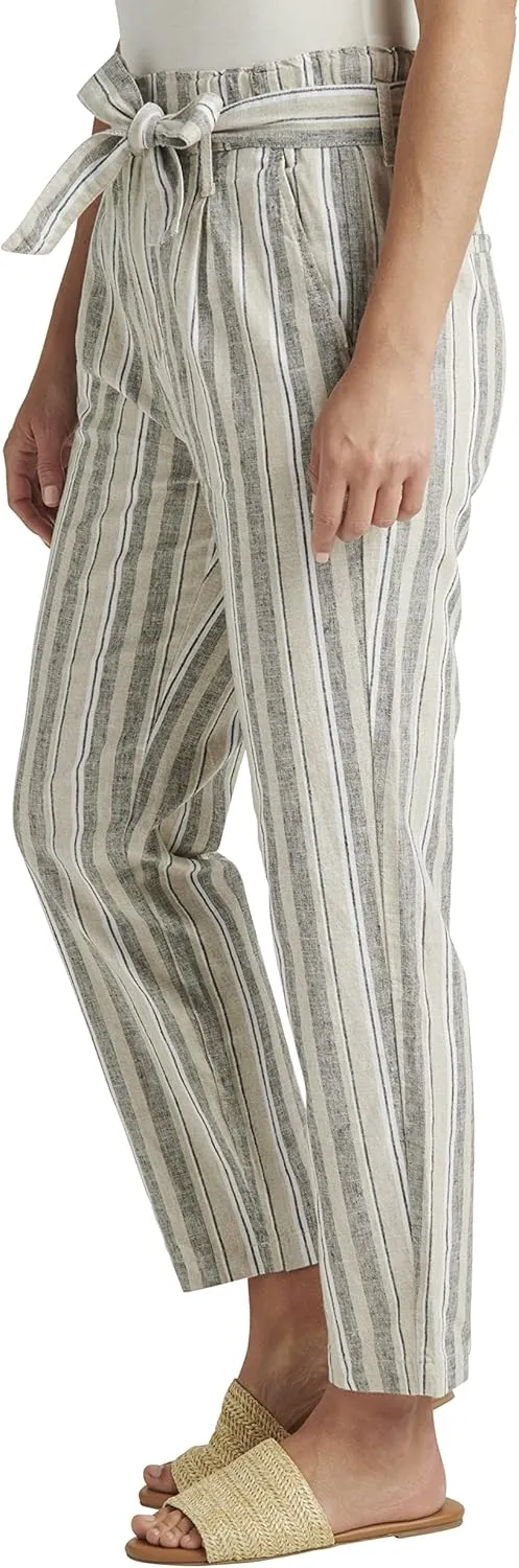 JAG Women's Belted Pleat High Rise Tapered Leg Pant-Legacy