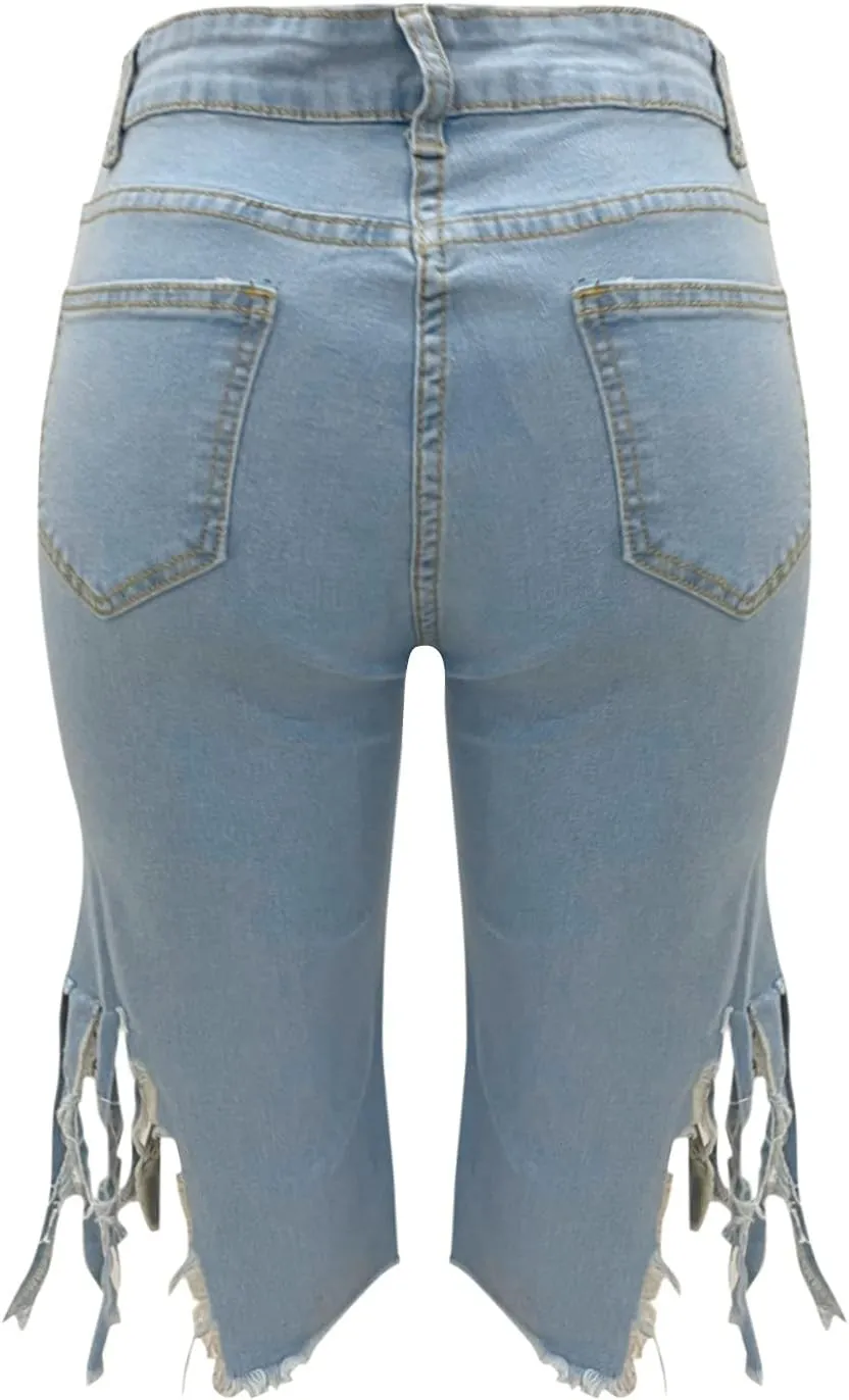 Jean Shorts Womens High Waisted Casual Women Bottoms Short Jeans Summer Pants Ripped Trousers Pants