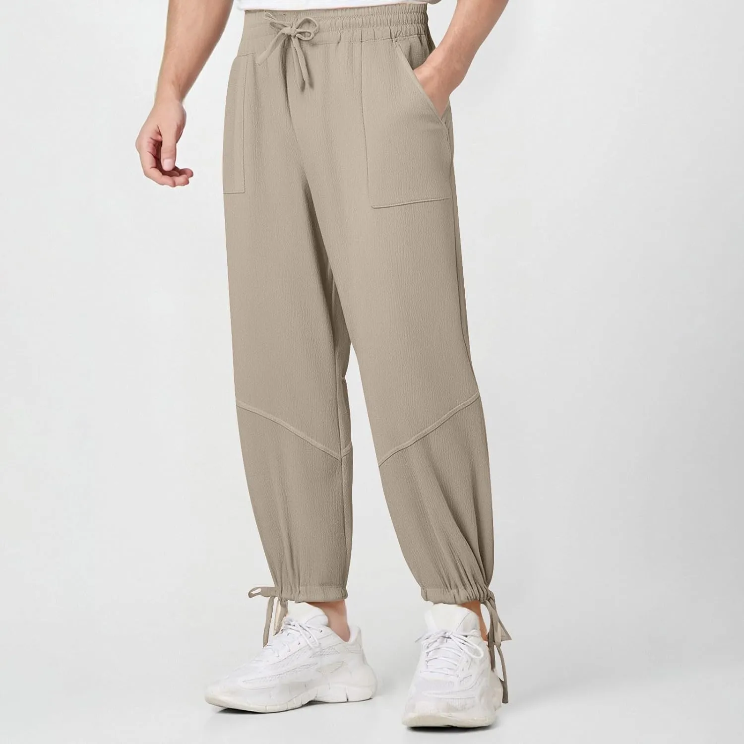 Jogger Pants for Men Sweatpants Casual Jogging Running Tapered Trousers Male Elastic Waist Track Pants Cinch Bottoms