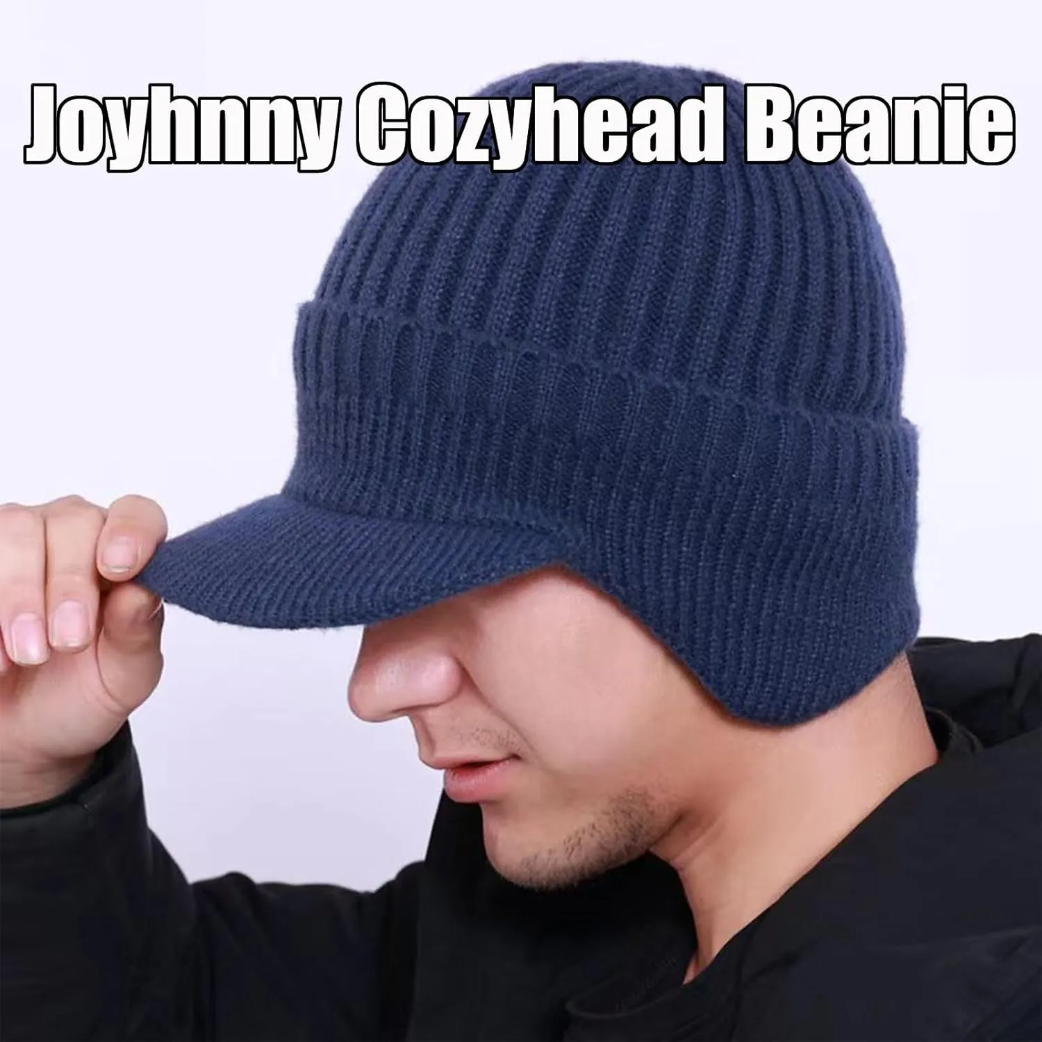 Joyhnny Cozyhead Beanie, Joyhnny Cozy Head Beanie, Johnny Cozyhead Beanie, Winter Hat with Brim and Ear Flaps Women Men
