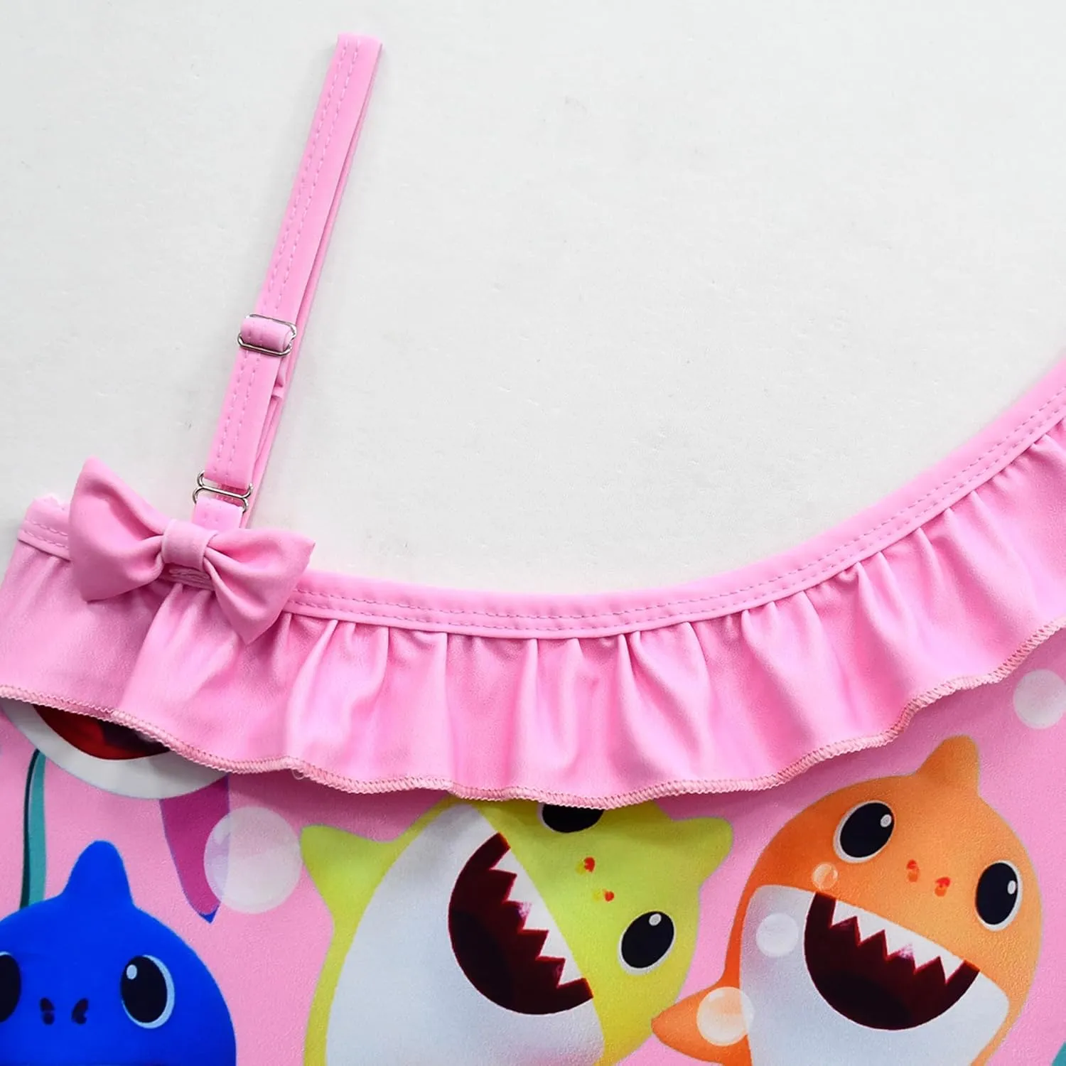 Kids Girls Swimwear,1/2 Piece Swimwear Set 2-9Years Off Shoulder Bikini Set 3D Printing Cute Sharks Bathing Suits for Girls