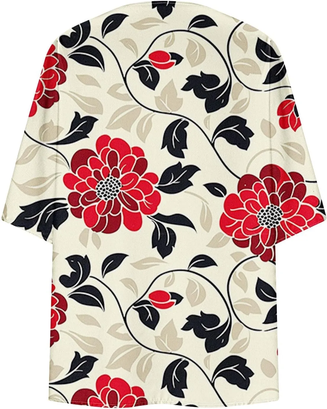 Kimonos for Women Dressy Casual Cardigans Chiffon Lightweight Cute Boho Floral Print Kimonos Beach Cover Ups Tops