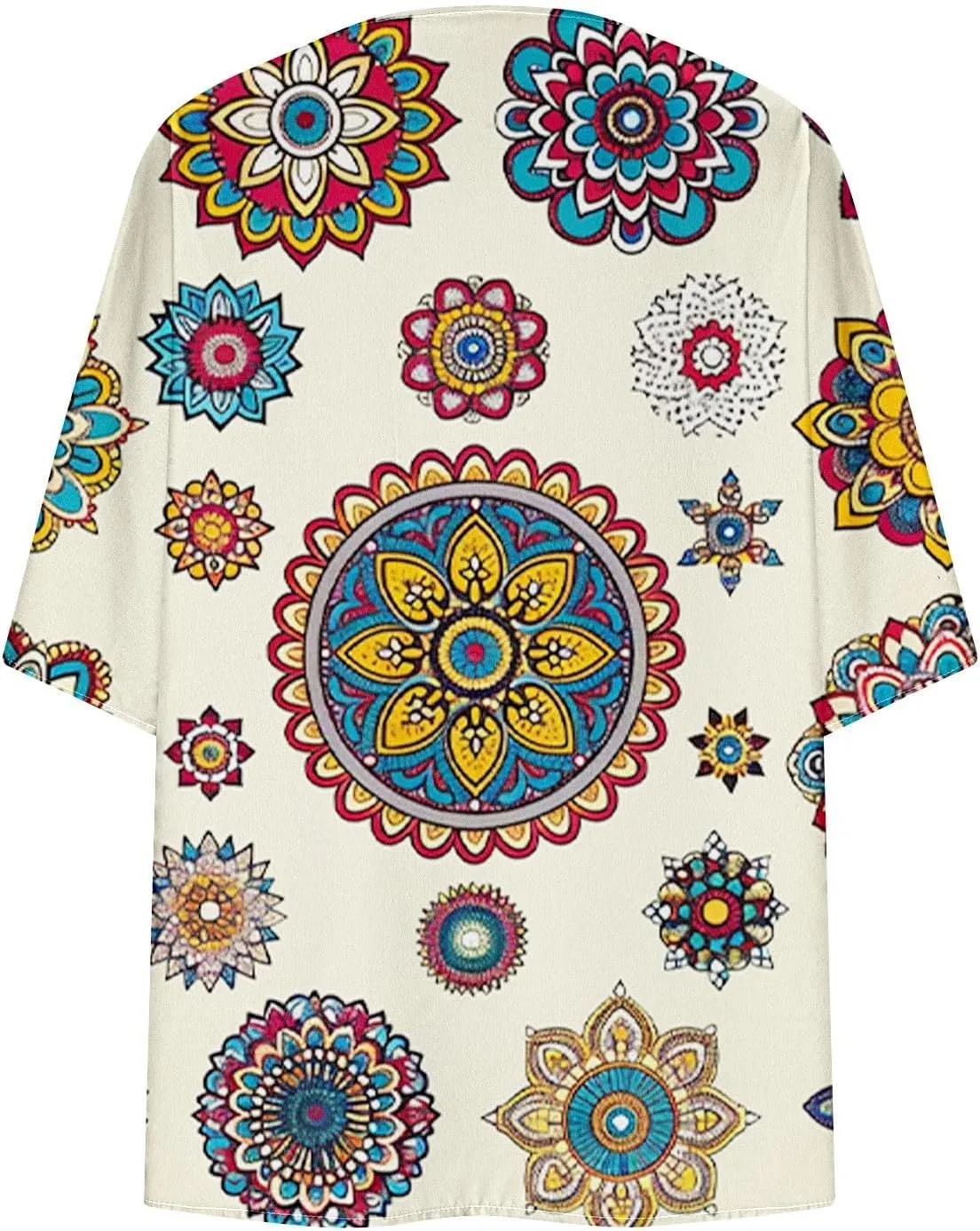 Kimonos for Women Dressy Casual Cardigans Chiffon Lightweight Cute Boho Floral Print Kimonos Beach Cover Ups Tops
