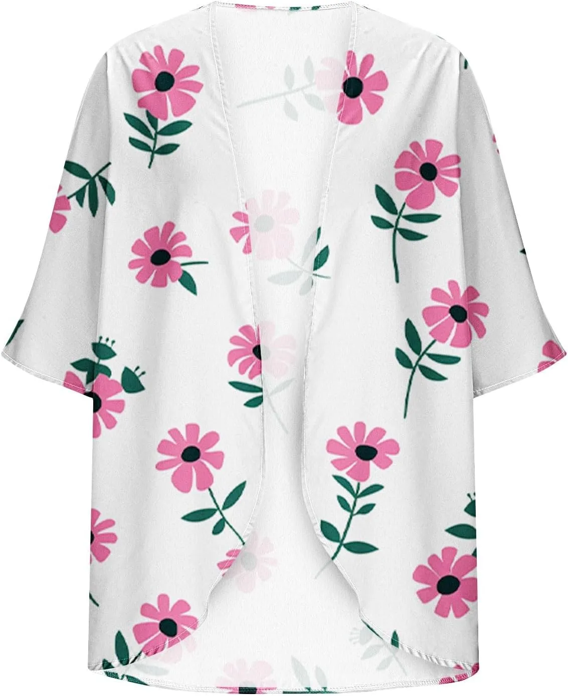 Kimonos for Women Dressy Casual Cardigans Chiffon Lightweight Cute Boho Floral Print Kimonos Beach Cover Ups Tops
