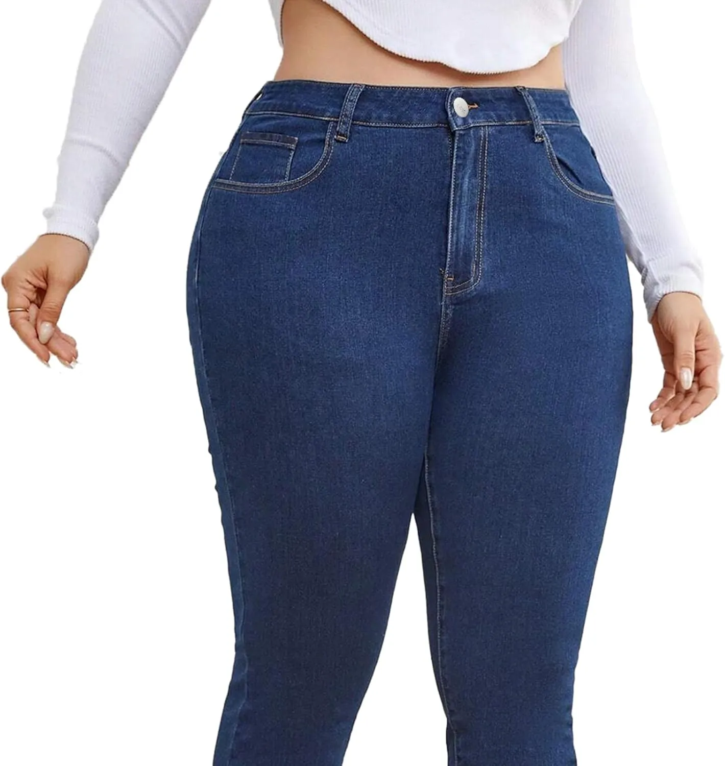 KISSPLUS Plus Size Skinny Jeans for Women High Waist Pencil Women Jeans Curvy High Waist Stretchy Denim Pants for Women