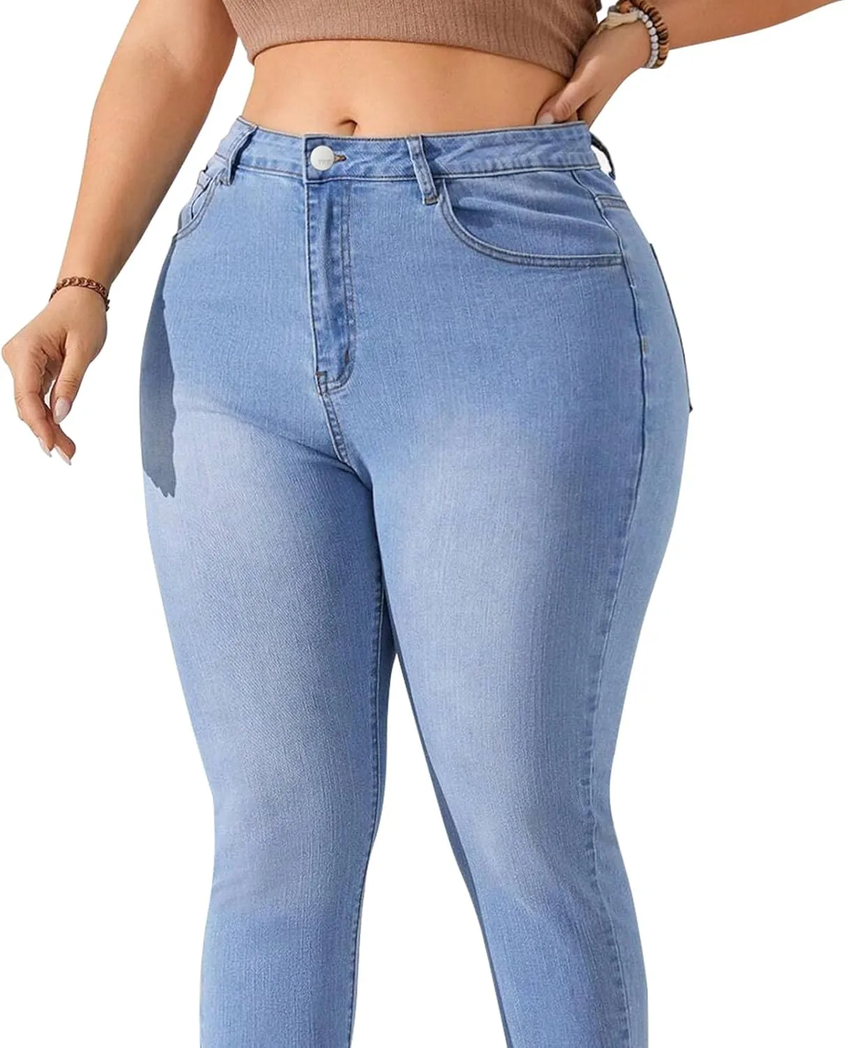 KISSPLUS Plus Size Skinny Jeans for Women High Waist Pencil Women Jeans Curvy High Waist Stretchy Denim Pants for Women