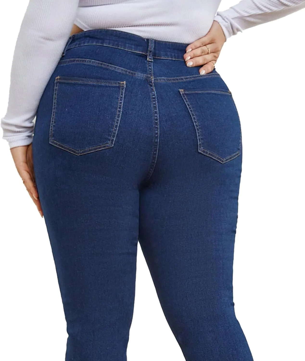 KISSPLUS Plus Size Skinny Jeans for Women High Waist Pencil Women Jeans Curvy High Waist Stretchy Denim Pants for Women