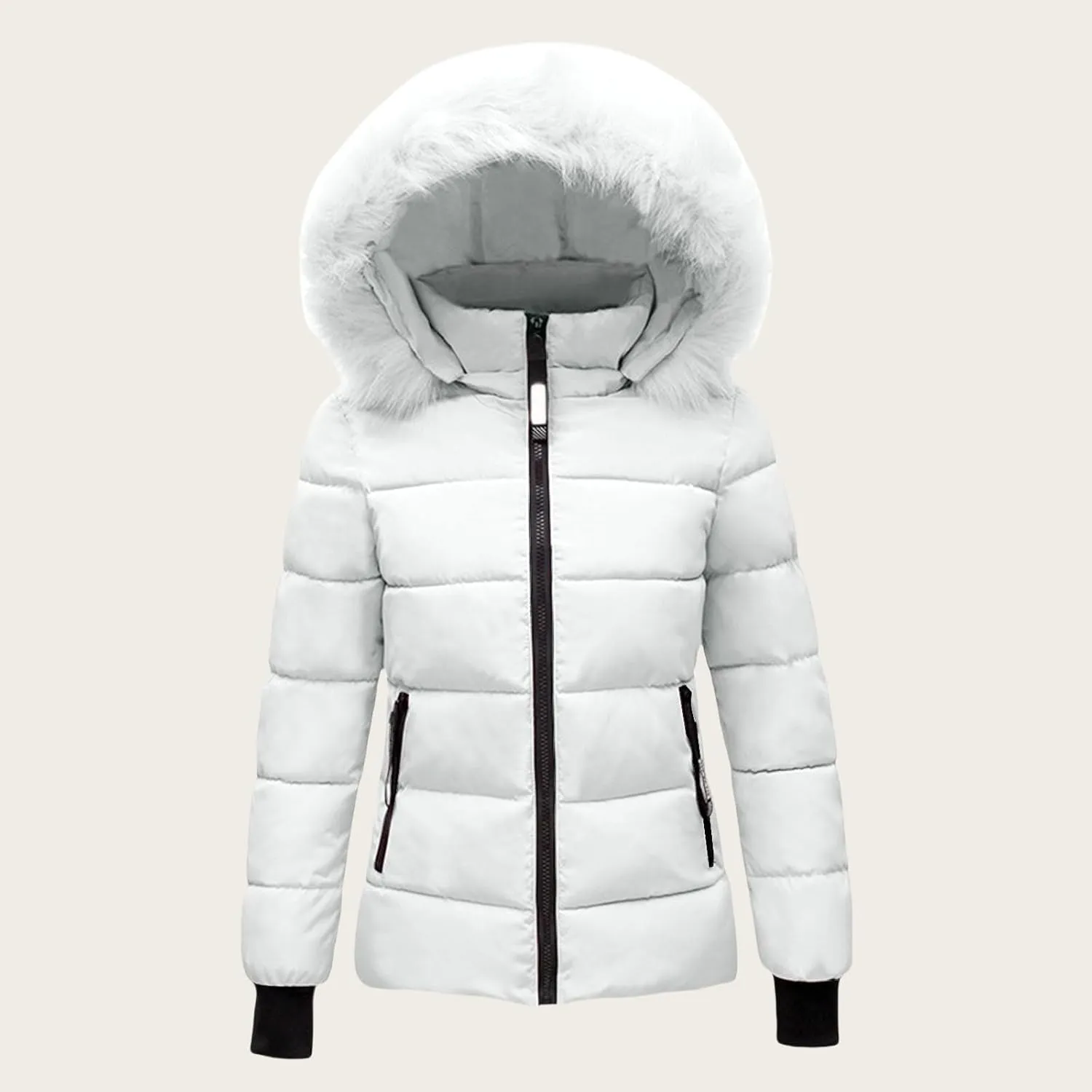 Kubbon Women's Winter Puffer Coat Waterproof Warm Long Puffer Jacket Thicken Fleece Lined Down Jacket Waterproof Hooded Parka