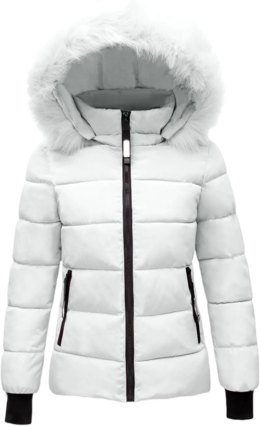 Kubbon Women's Winter Puffer Coat Waterproof Warm Long Puffer Jacket Thicken Fleece Lined Down Jacket Waterproof Hooded Parka