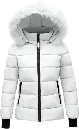 Kubbon Women's Winter Puffer Coat Waterproof Warm Long Puffer Jacket Thicken Fleece Lined Down Jacket Waterproof Hooded Parka