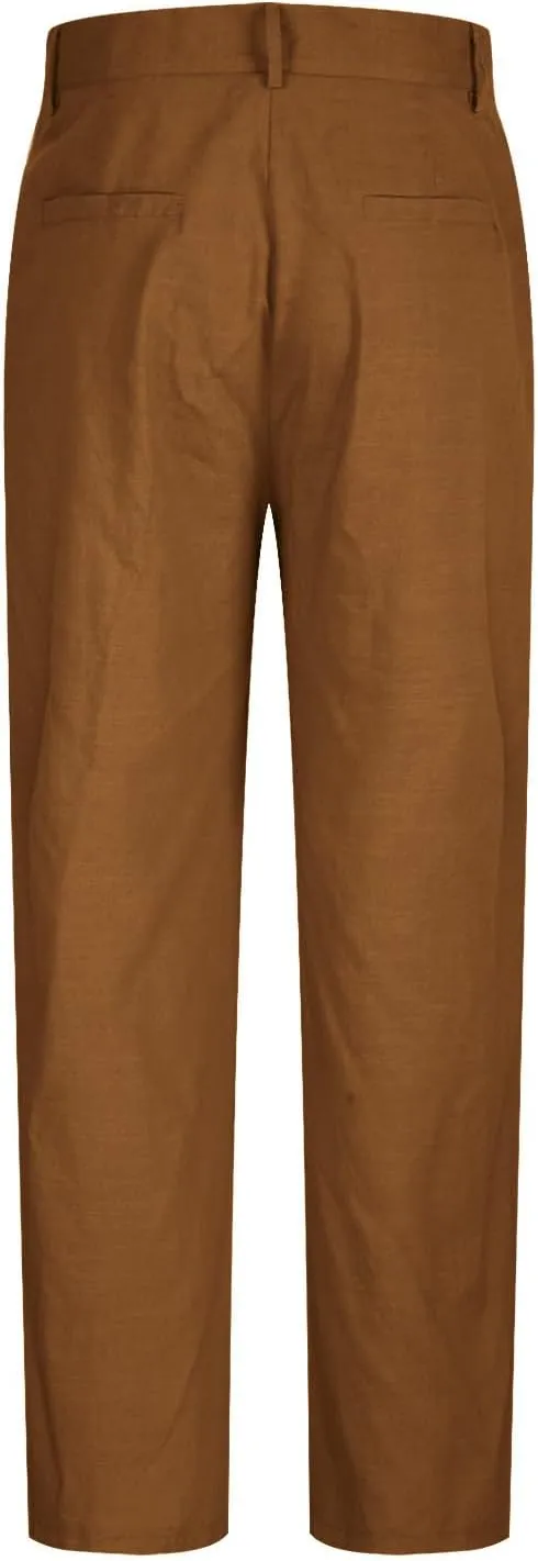 Linen Pants Men Big and Tall Straight Leg Pants Summer Breathable Pants Casual Trousers Lightweight Solid Color Pants