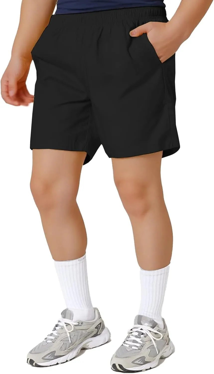 Linen Shorts for Men Casual Elastic Waist Drawstring Lightweight Cotton Linen Beach Shorts Summer Slim Fit Swim Trunks