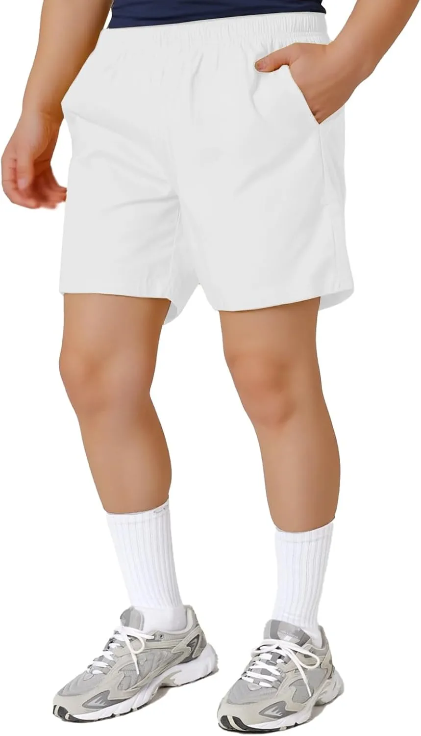Linen Shorts for Men Casual Elastic Waist Drawstring Lightweight Cotton Linen Beach Shorts Summer Slim Fit Swim Trunks