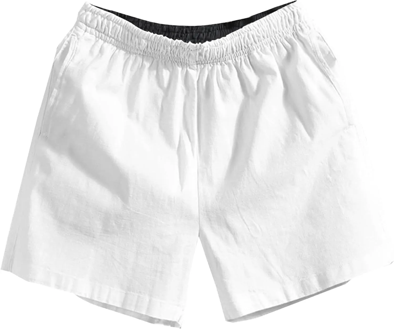 Linen Shorts for Men Casual Elastic Waist Drawstring Lightweight Cotton Linen Beach Shorts Summer Slim Fit Swim Trunks