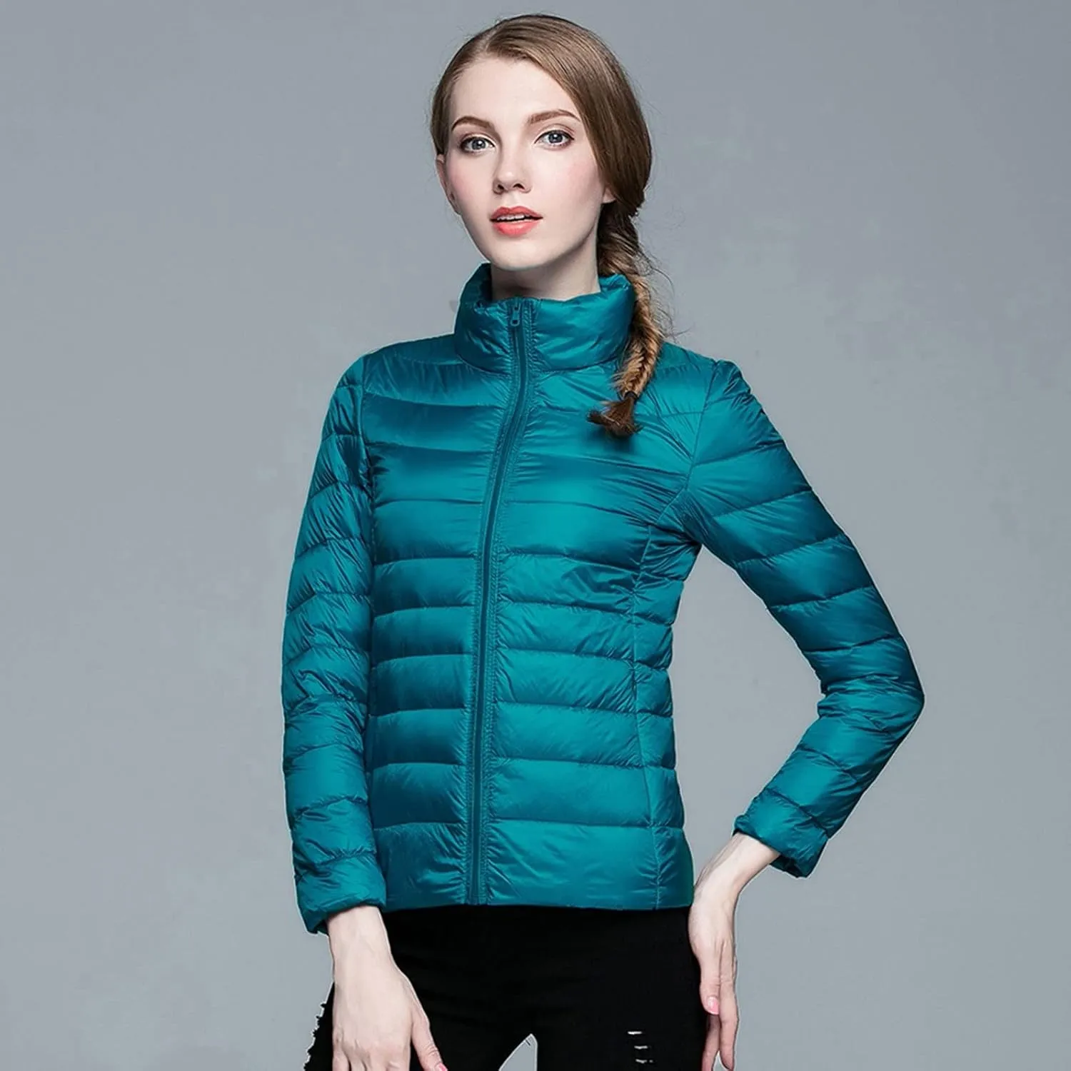 Long Down Coats for Women Stand Collar Skimpy Winter Lightweight Puffer Jackets Bubble Coats Down Jacket Women