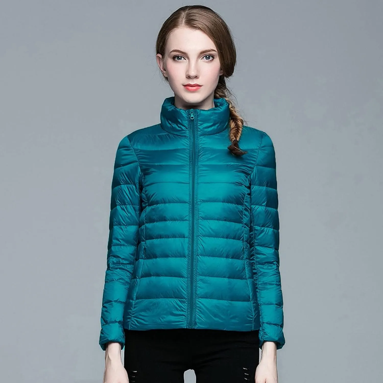 Long Down Coats for Women Stand Collar Skimpy Winter Lightweight Puffer Jackets Bubble Coats Down Jacket Women