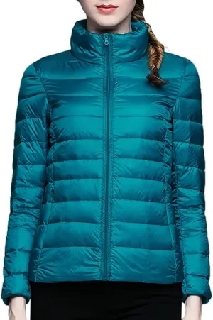 Long Down Coats for Women Stand Collar Skimpy Winter Lightweight Puffer Jackets Bubble Coats Down Jacket Women