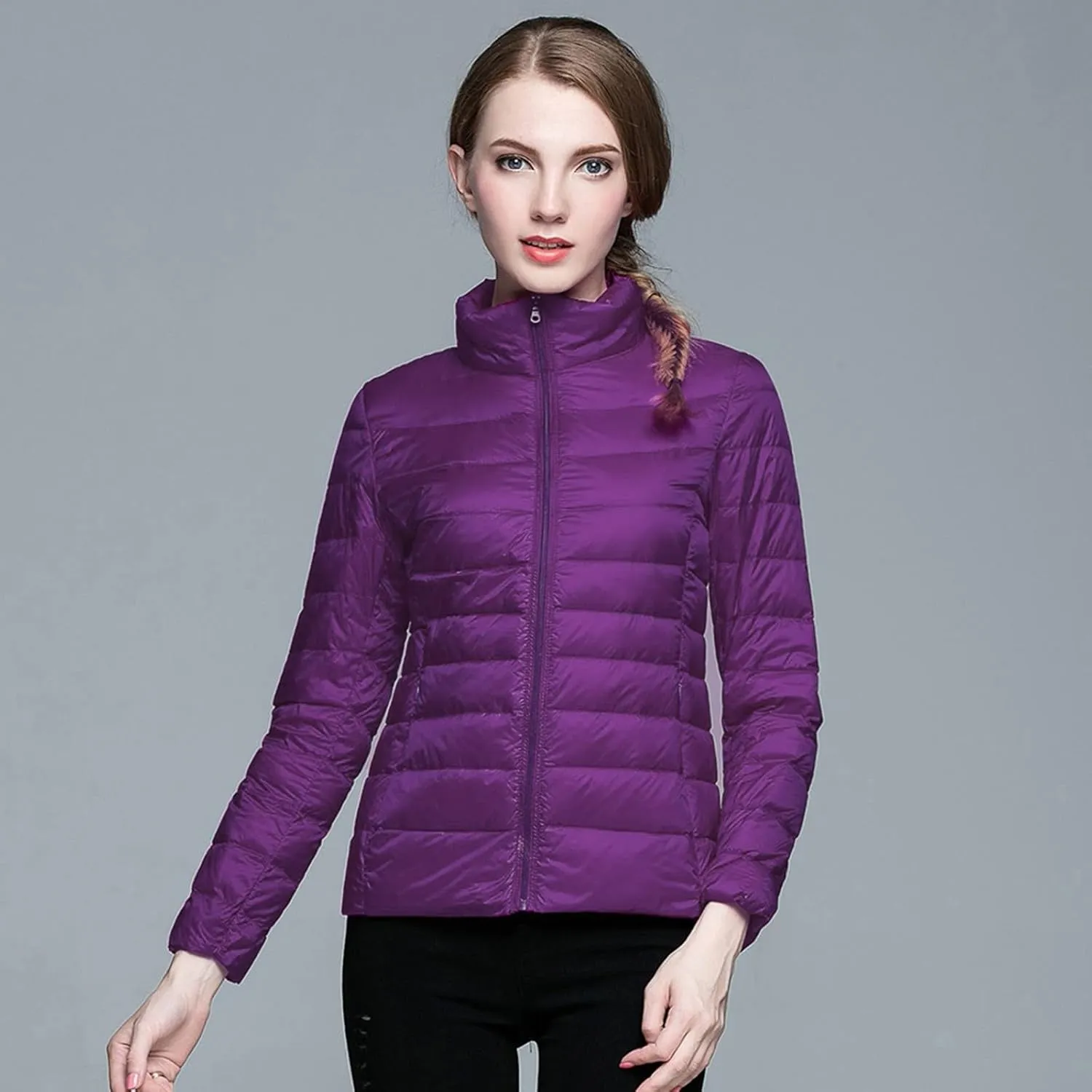 Long Down Coats for Women Stand Collar Skimpy Winter Lightweight Puffer Jackets Bubble Coats Down Jacket Women