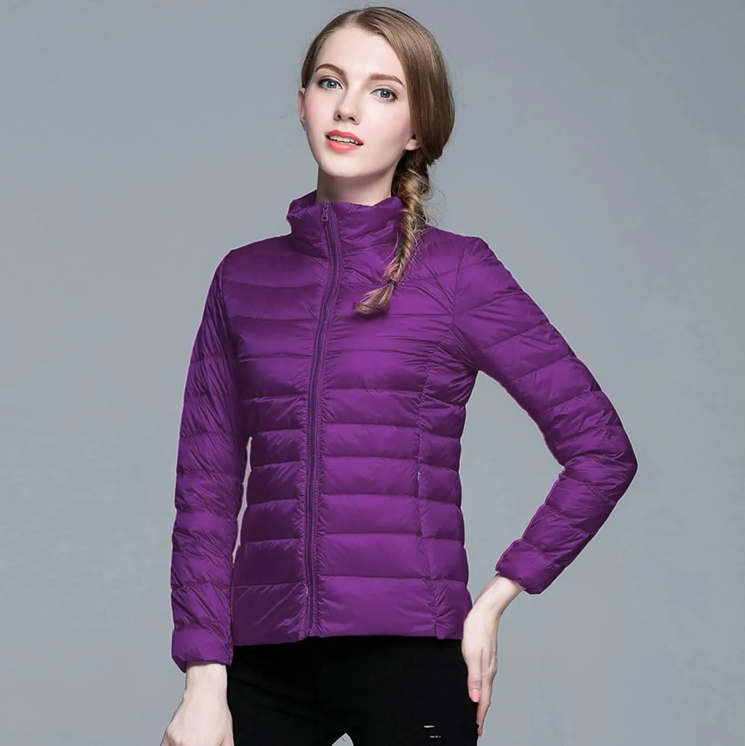 Long Down Coats for Women Stand Collar Skimpy Winter Lightweight Puffer Jackets Bubble Coats Down Jacket Women