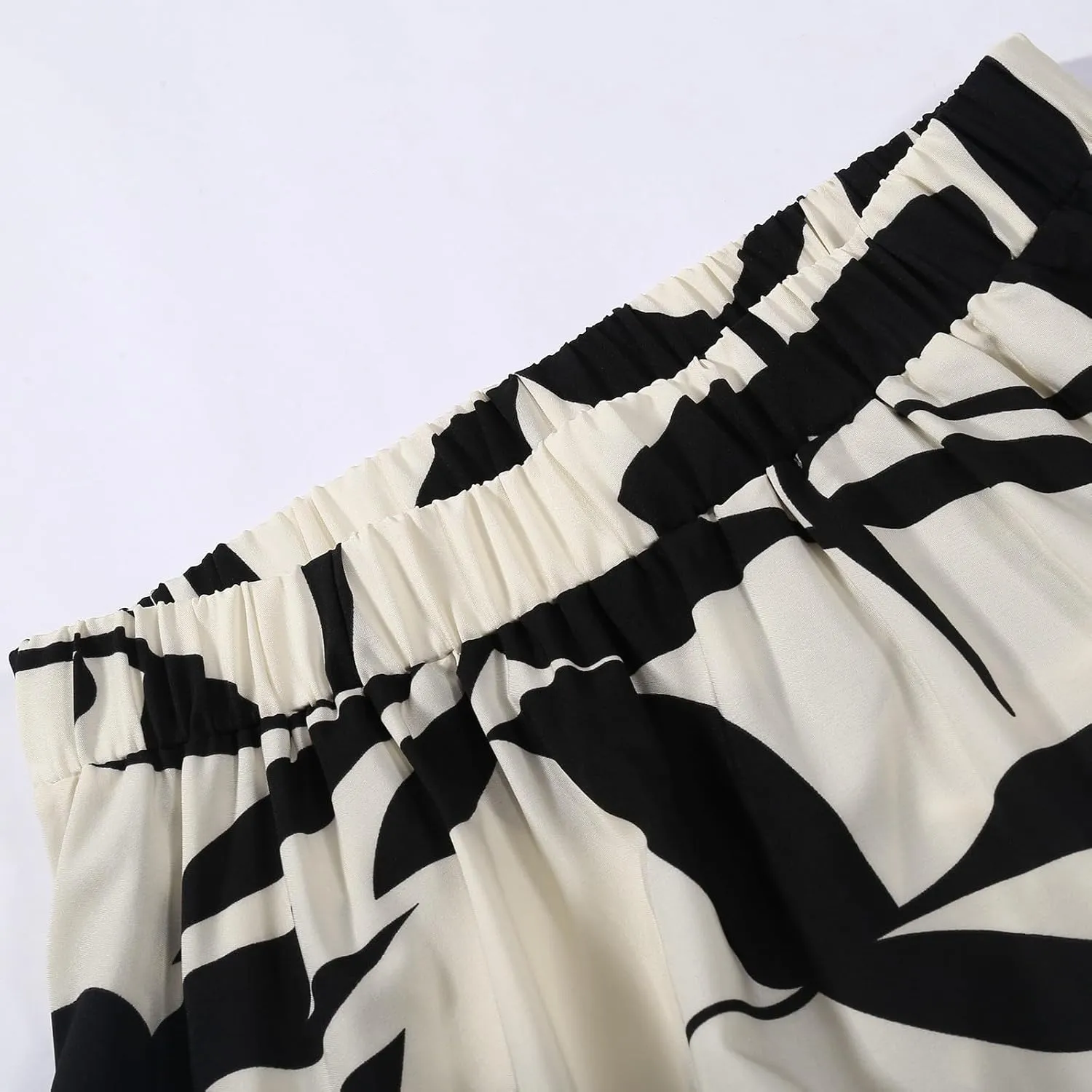 Long Flowy Floral Skirts for Women High Elastic Waist Summer Pleated A Line Maxi Smocked Boho Beach Skirts