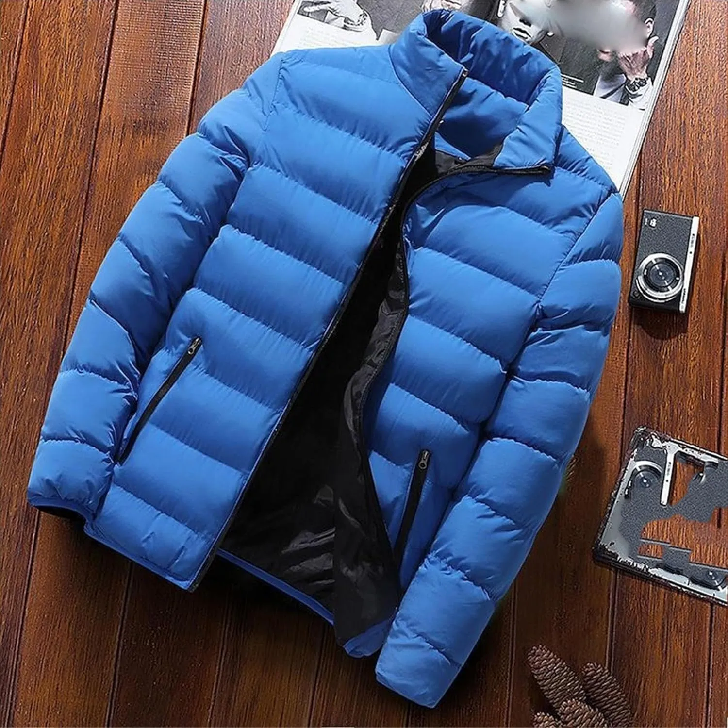 Maiyifu-GJ 2 Pack Men's Winter Puffer Jacket Lightweight Warm Windproof Down Coats Quilted Thicken Padded Coat Outerwear