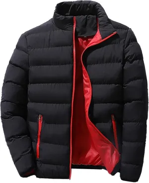 Maiyifu-GJ Men's Quilted Puffer Jacket Winter Warm Lightweight Down Coat Windproof Thicken Padded Coats Outerwear