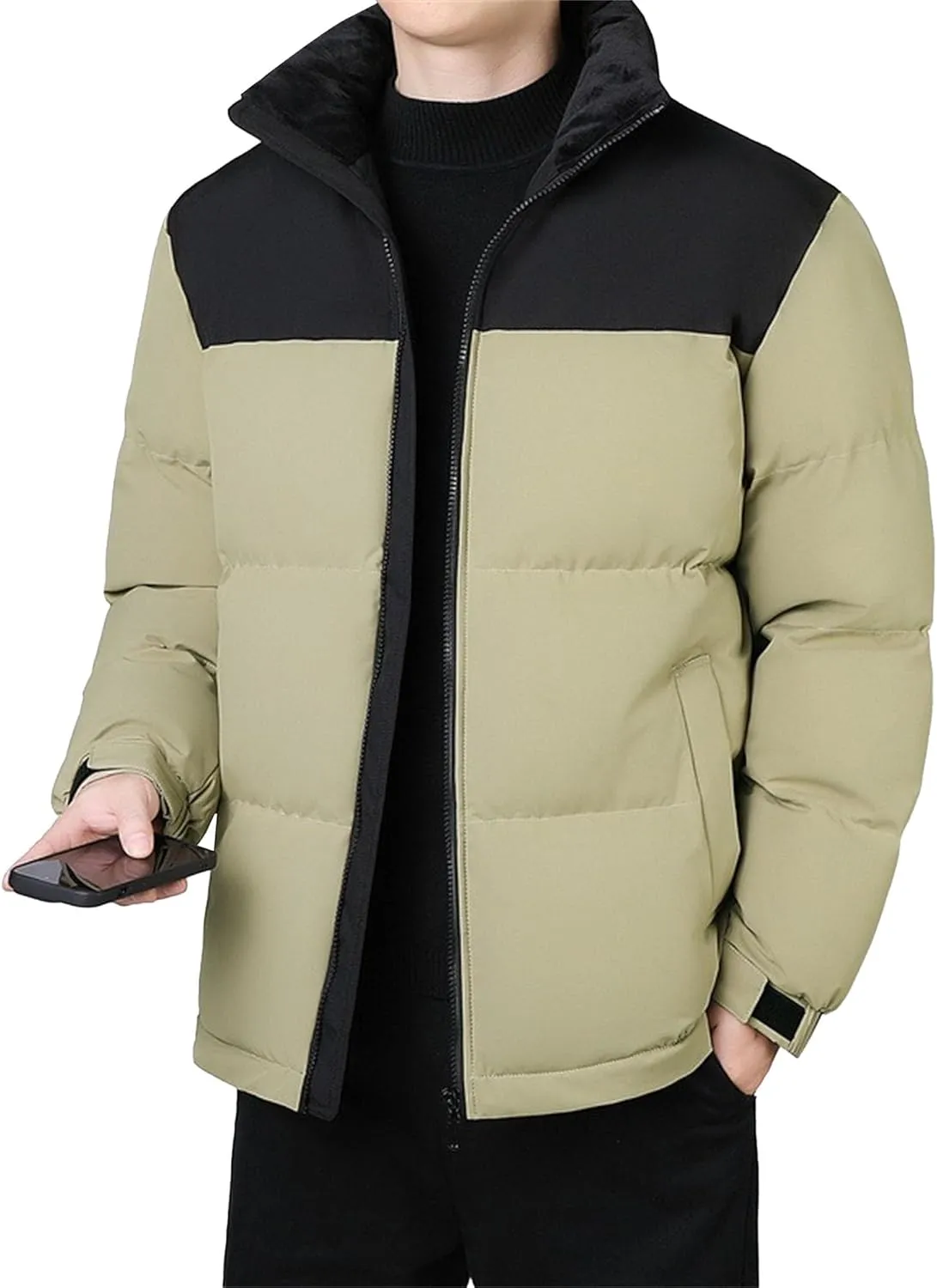 Maiyifu-GJ Men's Winter Puffer Jackets Warm Windproof Down Jacket for Men Thicken Quilted Padded Coat Windbreaker Outerwear
