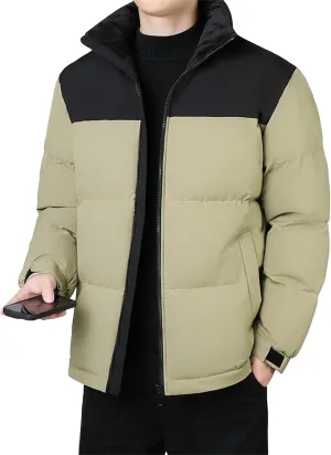 Maiyifu-GJ Men's Winter Puffer Jackets Warm Windproof Down Jacket for Men Thicken Quilted Padded Coat Windbreaker Outerwear