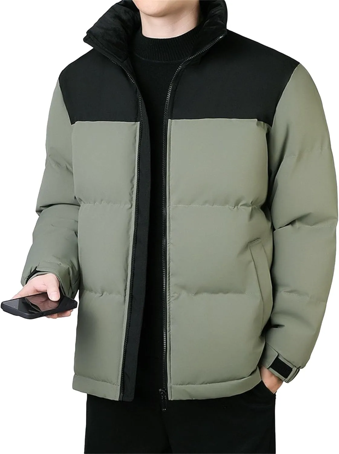 Maiyifu-GJ Men's Winter Puffer Jackets Warm Windproof Down Jacket for Men Thicken Quilted Padded Coat Windbreaker Outerwear