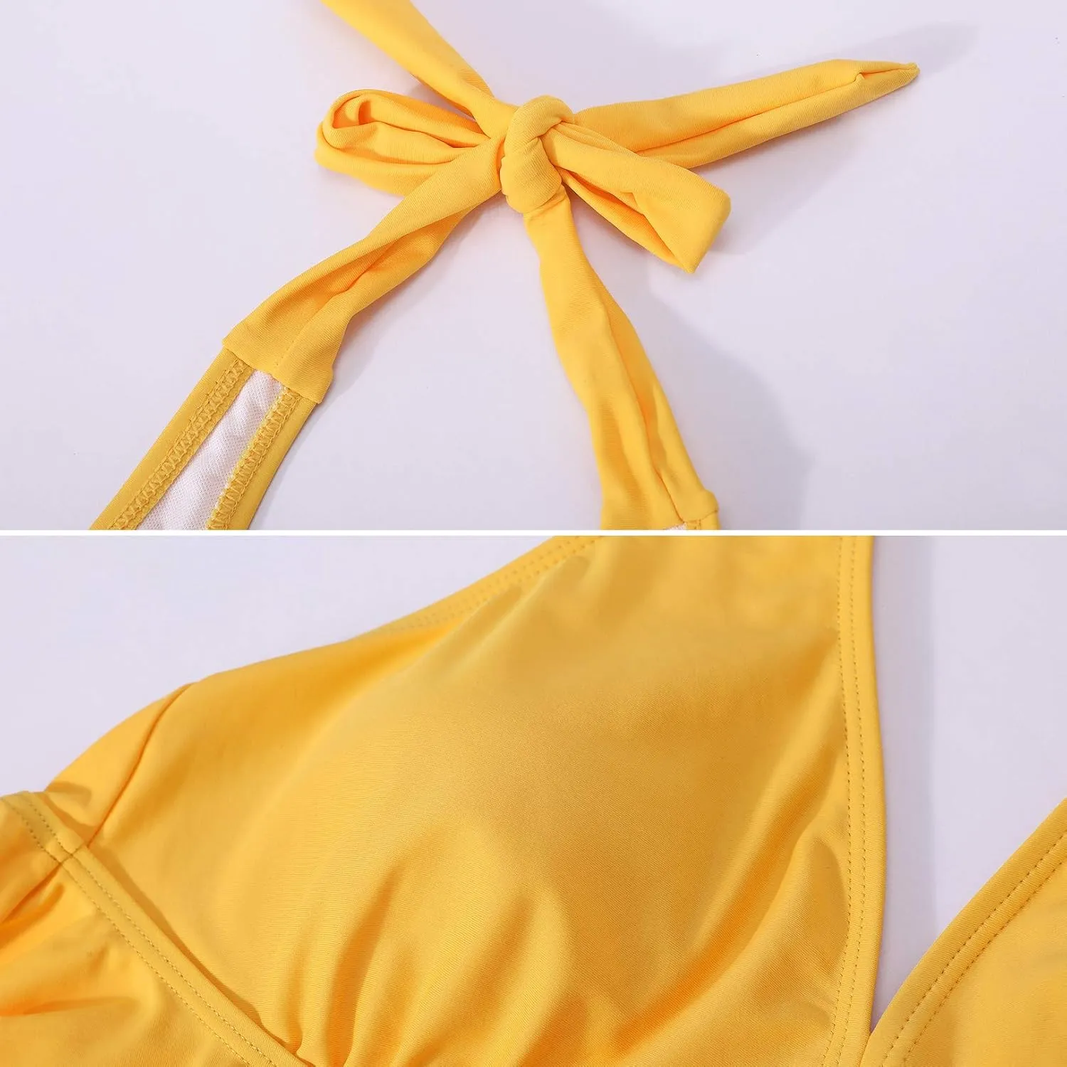 Maternity Swimsuit Two Piece Ruffled Top High Waisted Bottoms Vintage Swimwear Bikini Set Bathing Suits