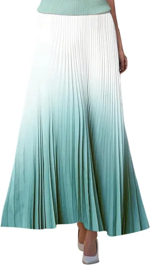 Maxi Skirts for Women 2025 Elastic Waist Peasant Trendy Business Casual Travel Pleated Beach Smocked Womens Floral Skirt