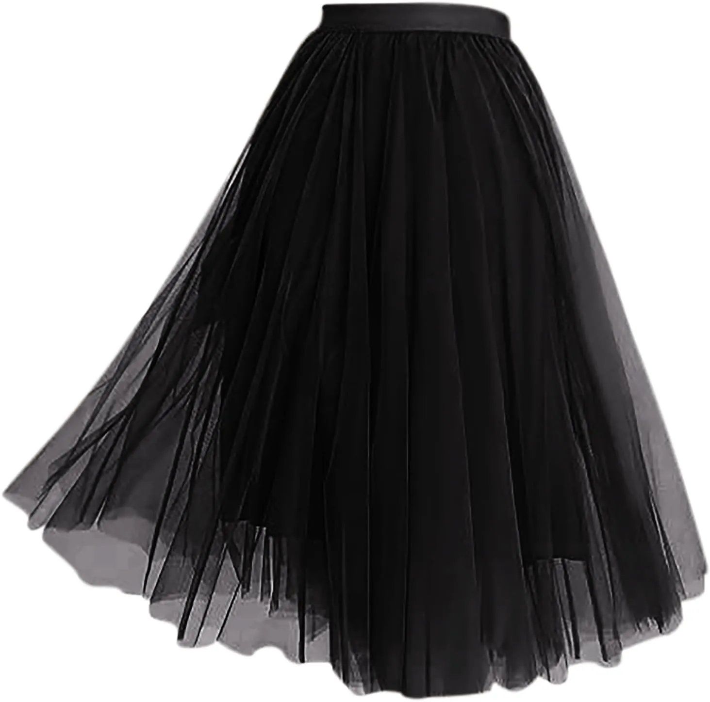 Maxi Skirts for Women Summer Vacation Lightweight Sheer Mesh A-Line Pleated Casual Long Skirts Trendy Streetwear