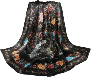 MEISEE 100% Pure Mulberry Silk Scarf 43”*43” Large Square Lightweight Headscarf Women’s Hair Wraps Shawls with Gift Packed