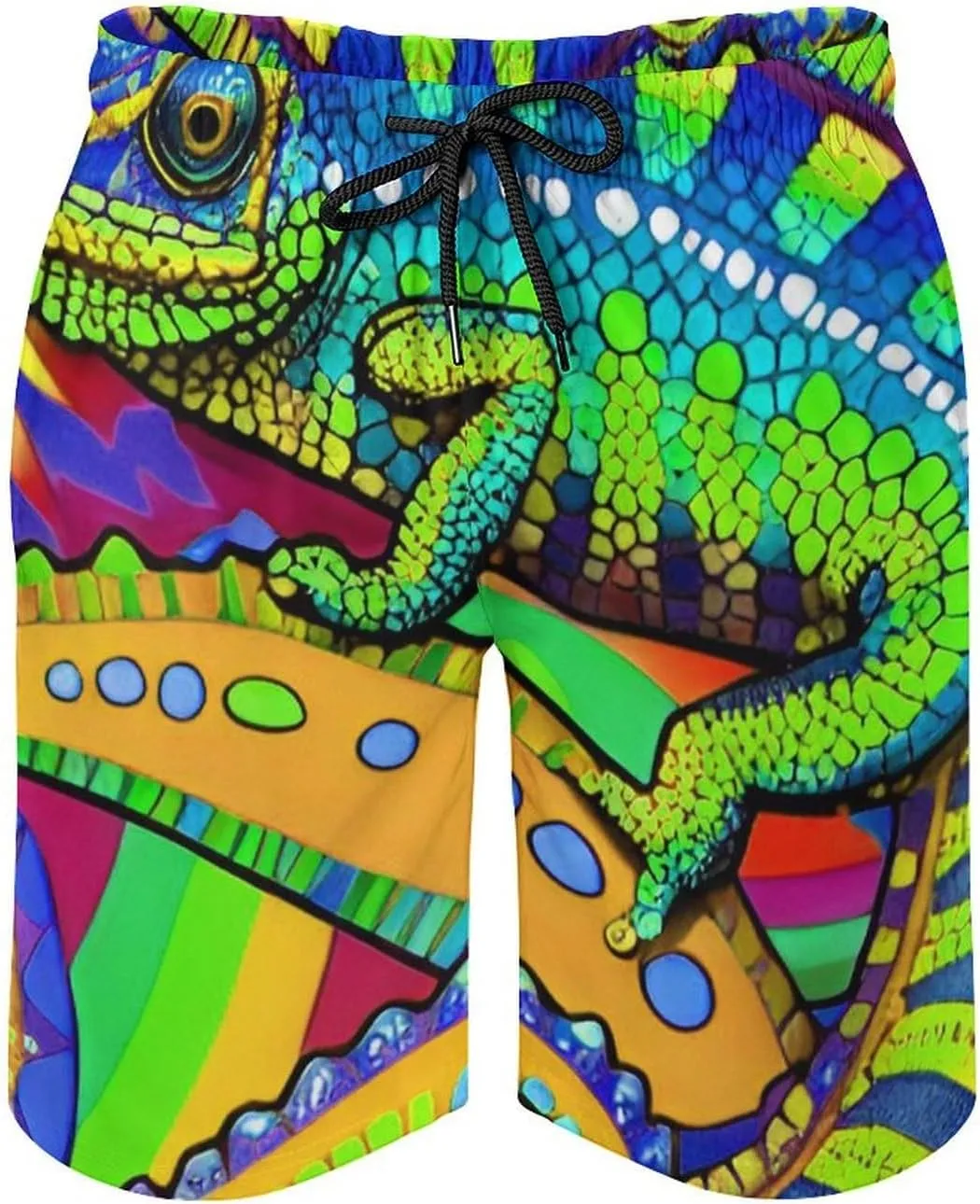 Men Big & Tall Swim Trunks Half Pants Basic Beachwear Plus Size, Quick Dry