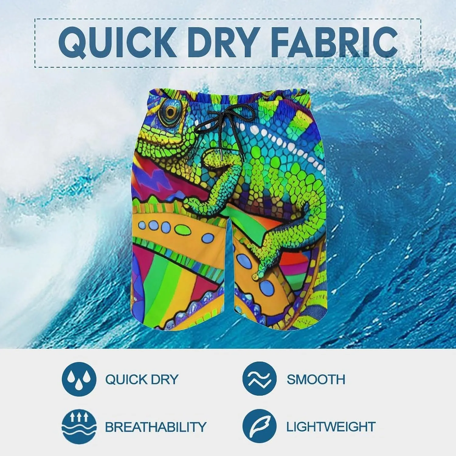 Men Big & Tall Swim Trunks Half Pants Basic Beachwear Plus Size, Quick Dry