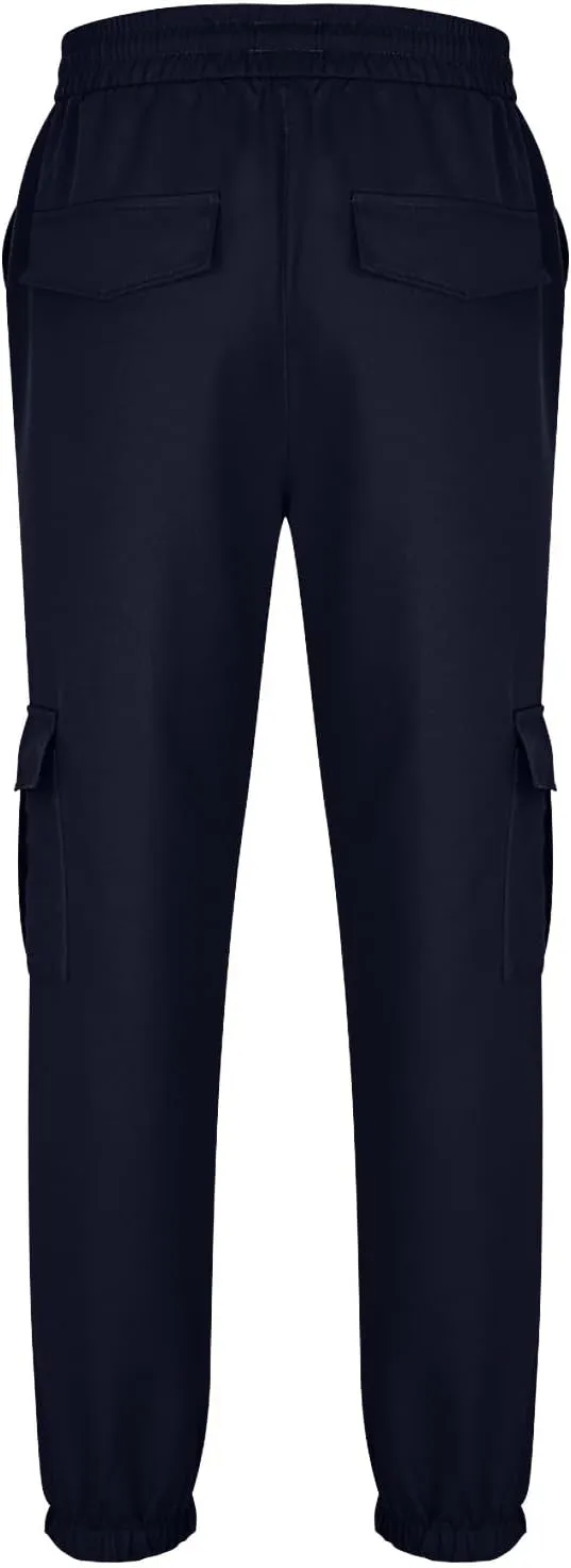 Men's Cargo Pants Joggers Drawstring Waist Multi Pocket Bottoms Loose Fit for Streetwear Gym or Travel