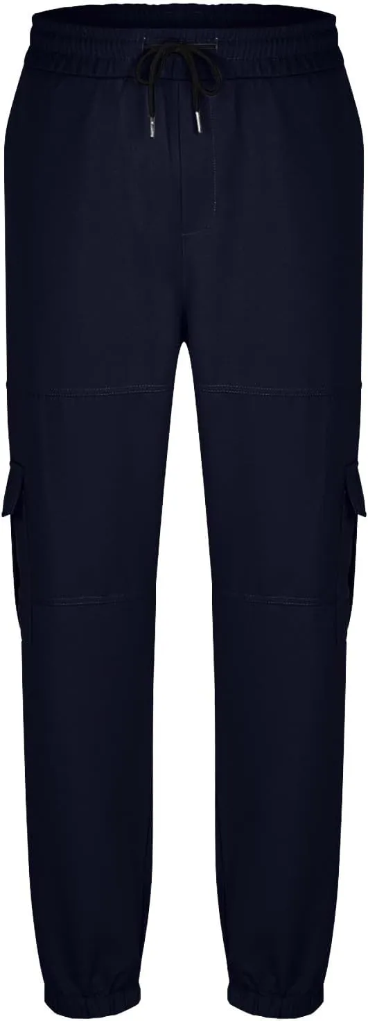 Men's Cargo Pants Joggers Drawstring Waist Multi Pocket Bottoms Loose Fit for Streetwear Gym or Travel