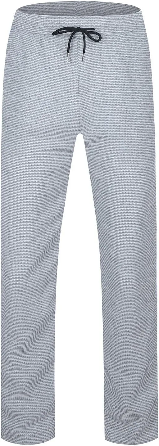 Mens Casual Pants Loose Fit Elastic Drawstring Waist Straight-Leg Summer Yoga Beach Long Pants, Tactical Pants for Men
