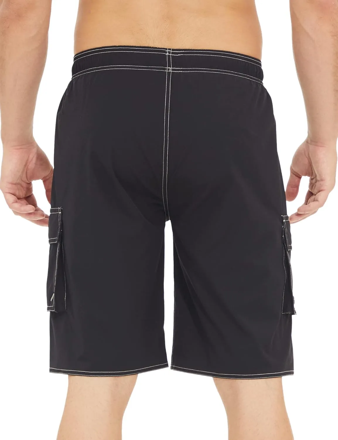Mens Long Board Shorts Compression Liner 10 Inch Inseam Beachwear