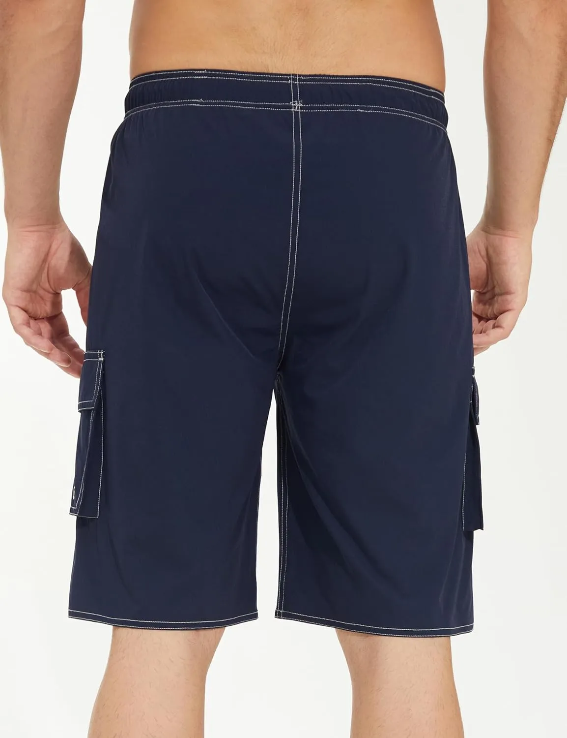 Mens Long Board Shorts Compression Liner 10 Inch Inseam Beachwear
