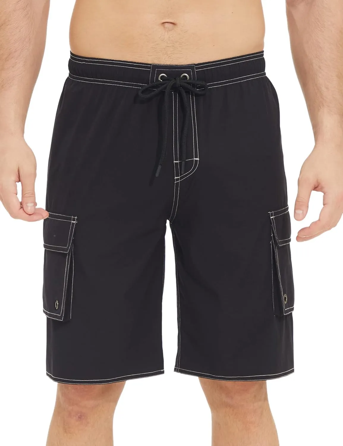 Mens Long Board Shorts Compression Liner 10 Inch Inseam Beachwear