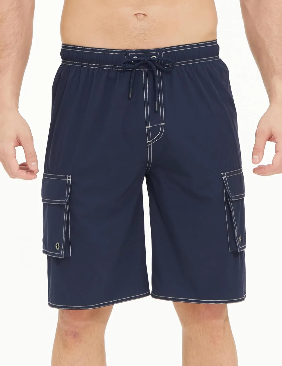 Mens Long Board Shorts Compression Liner 10 Inch Inseam Beachwear