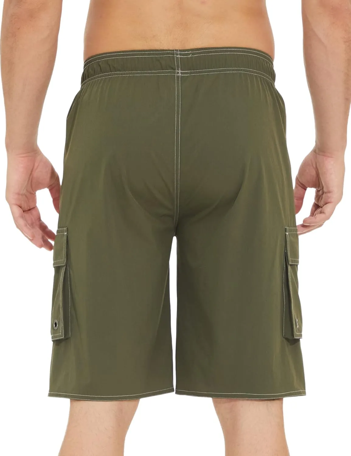 Mens Long Board Shorts Compression Liner 10 Inch Inseam Beachwear