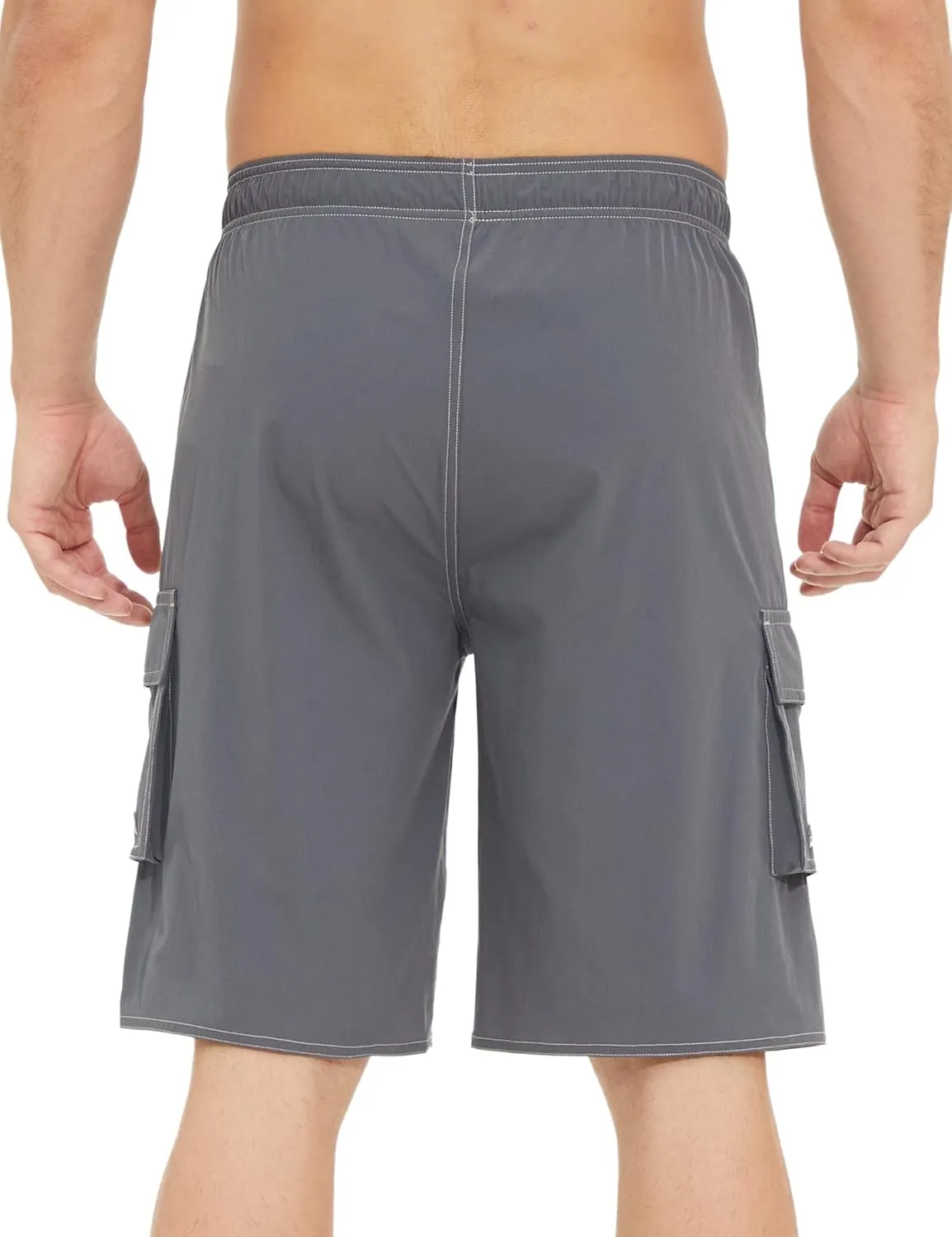 Mens Long Board Shorts Compression Liner 10 Inch Inseam Beachwear